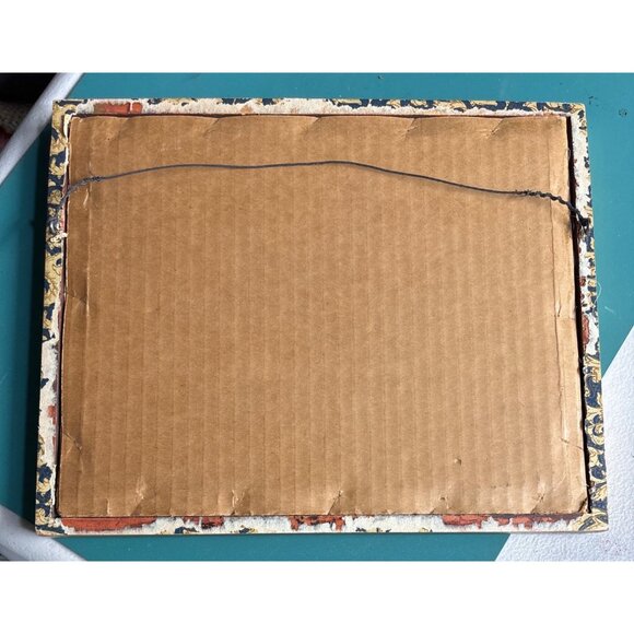 1940's Vintage Family Photograph In Ornate Hand-Painted Gold Wooden Frame - Picture 8 of 16